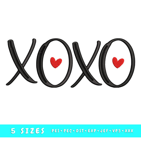 Xoxo Embroidery Design, Valentine's Day Machine Embroidery Embroidery/Applique DESIGNS HappyDesignStudio 