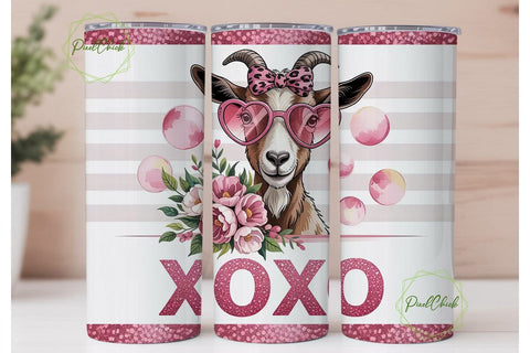 XOXO Goat 20oz Tumbler Design Sublimation PixelChick 