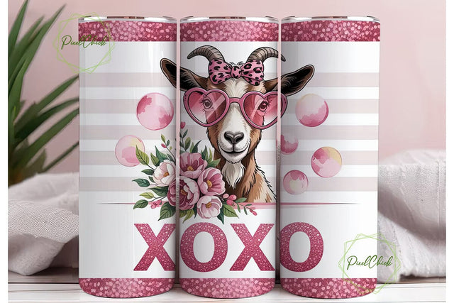 XOXO Goat 20oz Tumbler Design Sublimation PixelChick 