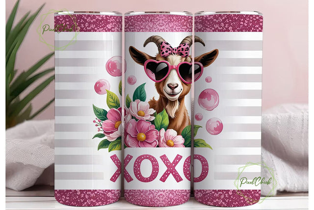 XOXO Goat 20oz Tumbler Design Sublimation PixelChick 
