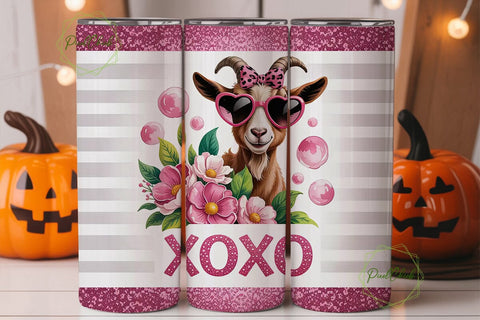 XOXO Goat 20oz Tumbler Design Sublimation PixelChick 