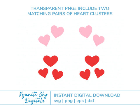 XOXO Hearts SVG Bundle Valentine Love Hugs and Kisses SVG Kyanite Sky Digitals 