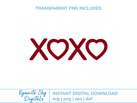 XOXO Hearts SVG Bundle Valentine Love Hugs and Kisses SVG Kyanite Sky Digitals 