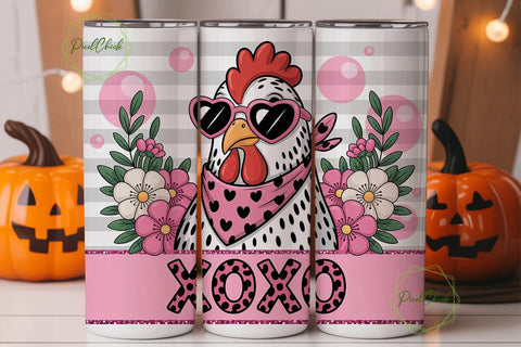 XOXO Hen 20oz Tumbler Wrap Sublimation PixelChick 