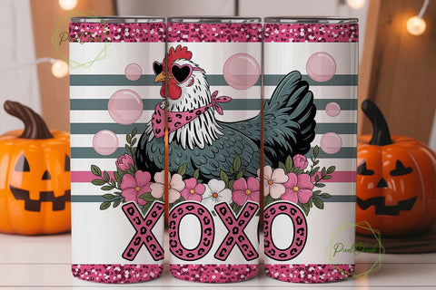 XOXO Hen 20oz Tumbler Wrap Sublimation PixelChick 