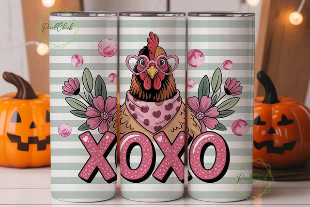 XOXO Hen 20oz Tumbler Wrap Sublimation PixelChick 