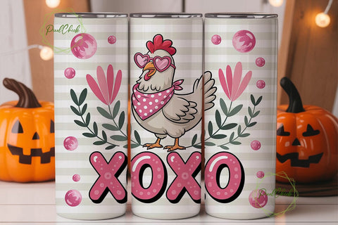XOXO Hen 20oz Tumbler Wrap Sublimation PixelChick 