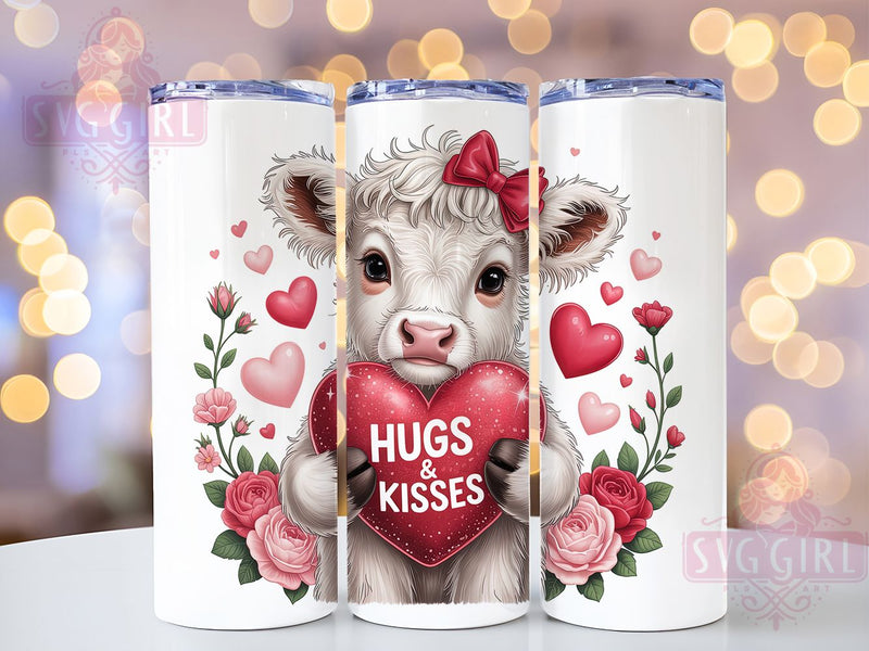 XOXO Highland Cow Valentine Tumbler, Cute Cow Wrap, Romantic XOXO Cup, 20oz Sublimation Wrap, Stylish Valentine Design Tumbler, Artistic Cow Heart Cup, Whimsical Love Theme Wrap Sublimation SvggirlplusArt 
