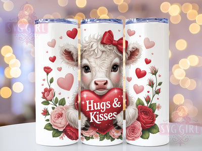 XOXO Highland Cow Valentine Tumbler, Cute Cow Wrap, Romantic XOXO Cup, 20oz Sublimation Wrap, Stylish Valentine Design Tumbler, Artistic Cow Heart Cup, Whimsical Love Theme Wrap Sublimation SvggirlplusArt 