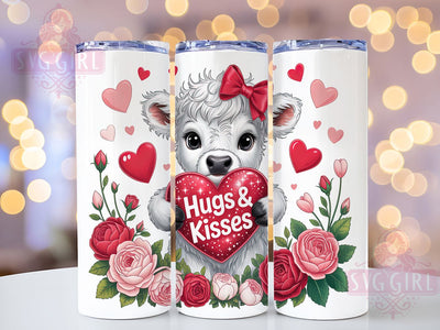 XOXO Highland Cow Valentine Tumbler, Cute Cow Wrap, Romantic XOXO Cup, 20oz Sublimation Wrap, Stylish Valentine Design Tumbler, Artistic Cow Heart Cup, Whimsical Love Theme Wrap Sublimation SvggirlplusArt 