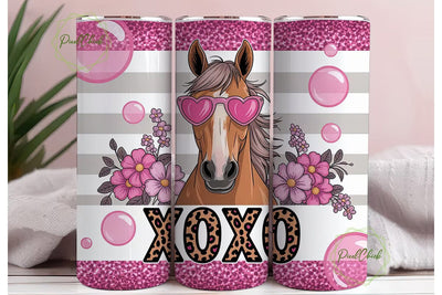 XOXO Horse 20oz Tumbler Wrap Sublimation PixelChick 