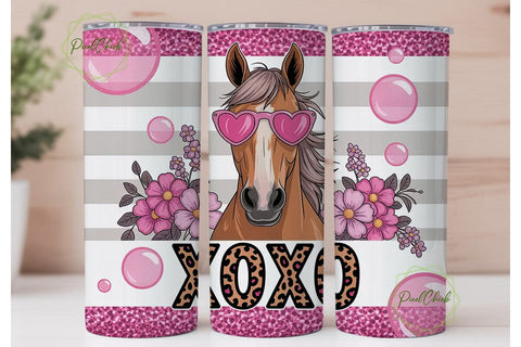 XOXO Horse 20oz Tumbler Wrap Sublimation PixelChick 