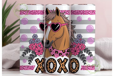 XOXO Horse 20oz Tumbler Wrap Sublimation PixelChick 