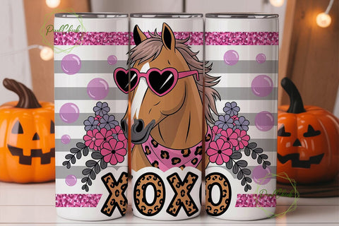 XOXO Horse 20oz Tumbler Wrap Sublimation PixelChick 