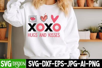 Xoxo Hugs And Kisses SVG Design, Happy Valentine's Day SVG ,Valentine SVG ,Valentine's Day Sublimation PNG,Valentine's Day Round Sign SVG, Love SVG Design SVG BlackCatsMedia 