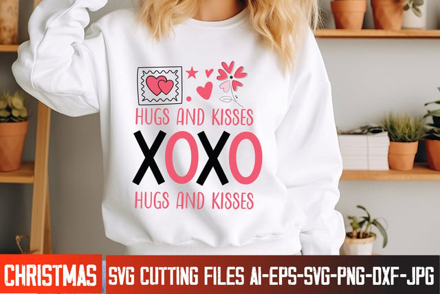 XOXO HUGS AND KISSES SVG Design, s Valentine's Day SVG Cut File,Happy Valentine's Day SVG ,Valentine SVG SVG BlackCatsMedia 