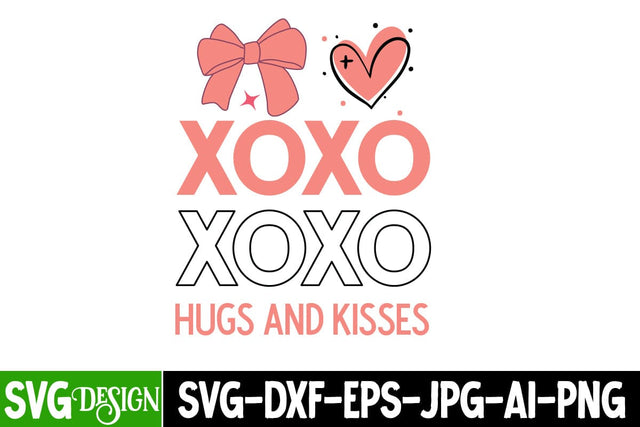Xoxo Hugs And Kisses SVG Design, Xoxo Hugs And Kisses Sublimation PNG,Happy Valentine's Day SVG ,Valentine SVG ,Valentine's Day Sublimation PNG,Valentine's Day Round Sign SVG, Love SVG Design SVG BlackCatsMedia 