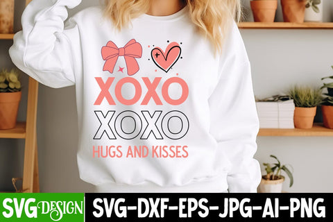 Xoxo Hugs And Kisses SVG Design, Xoxo Hugs And Kisses Sublimation PNG,Happy Valentine's Day SVG ,Valentine SVG ,Valentine's Day Sublimation PNG,Valentine's Day Round Sign SVG, Love SVG Design SVG BlackCatsMedia 