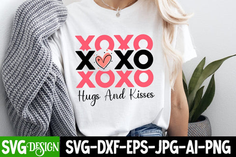 Xoxo Hugs And Kisses SVG Design, Xoxo Hugs And Kisses Sublimation PNG,Happy Valentine's Day SVG ,Valentine SVG ,Valentine's Day Sublimation PNG,Valentine's Day Round Sign SVG, Love SVG Design SVG BlackCatsMedia 