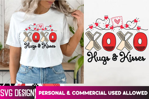 Xoxo Hugs & Kisses SVG Cut Files, Xoxo Hugs & Kisses Sublimation PNG, Valentine's Day SVG Cut File,Happy Valentine's Day SVG ,Valentine SVG Bundle, Love SVG Bundle SVG BlackCatsMedia 