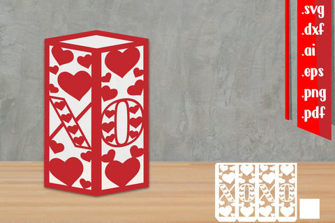 XOXO Lantern | Valentine Lantern Papercut 3D Paper zafrans studio 