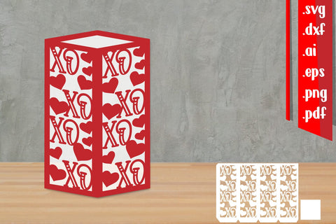 XOXO Lantern | Valentine Lantern Papercut 3D Paper zafrans studio 