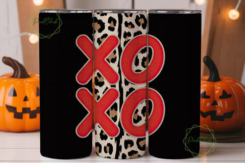 XOXO Leopard Glitter 20oz Tumbler Wrap Sublimation PixelChick 