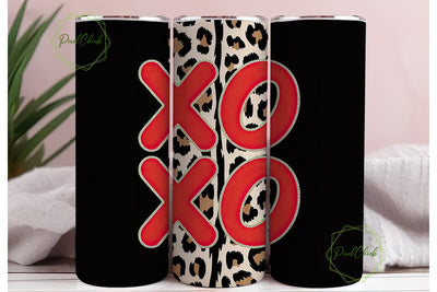 XOXO Leopard Glitter 20oz Tumbler Wrap Sublimation PixelChick 