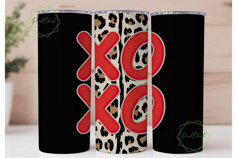 XOXO Leopard Glitter 20oz Tumbler Wrap Sublimation PixelChick 