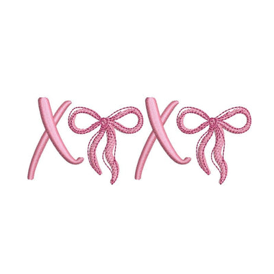 XOXO Love Embroidery Design, Valentine's Day Romantic Bow Embroidery File, 3 sizes, Instant Download Embroidery/Applique DESIGNS Nino Nadaraia 