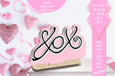 Xoxo Love Valentine Ornament Laser Cut SVG v2 SVG Sintegra 