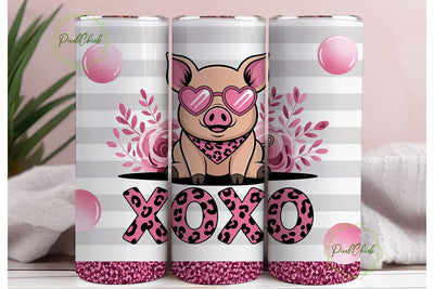 XOXO Pig 20oz Tumbler Wrap Sublimation PixelChick 