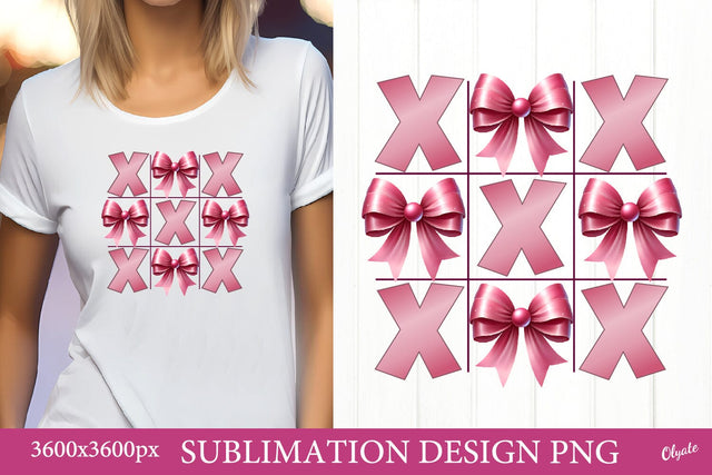 XOXO PNG, Pink Bow Sublimation. Valentine Tshirt Design Sublimation Olga Terlyanskaya 