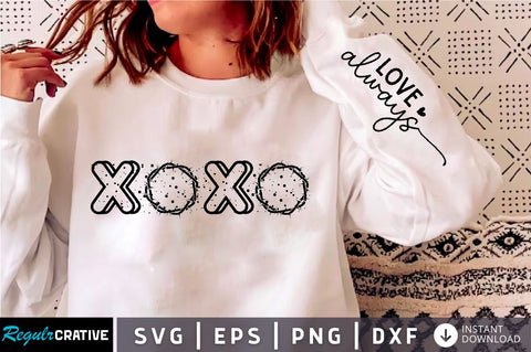 Xoxo Sleeve Svg, Valentines Sleeve SVG Design SVG Regulrcrative 