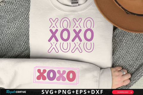 Xoxo SVG Design, Valentine's Day Sleeve SVG SVG Regulrcrative 