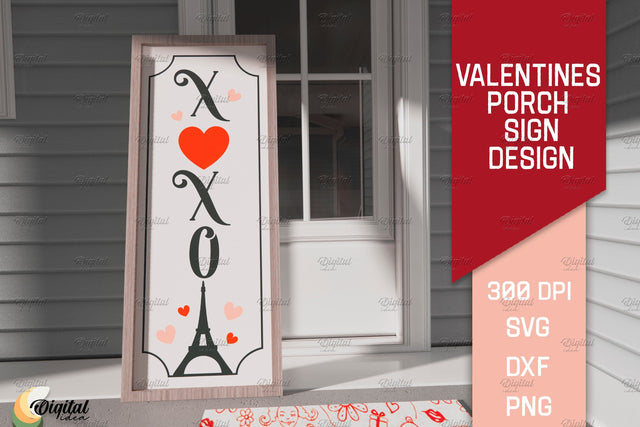XoXo SVG. Valentines Porch Sign. Vertical Sign SVG SVG Evgenyia Guschina 