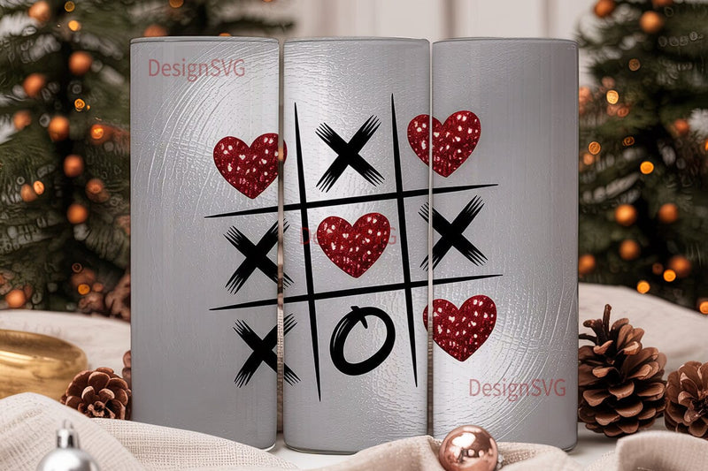XOXO Tic-Tac-Toe 20oz Tumbler Wrap Sublimation DesignSVG 