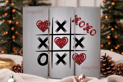 XOXO Tic-Tac-Toe 20oz Tumbler Wrap Sublimation DesignSVG 