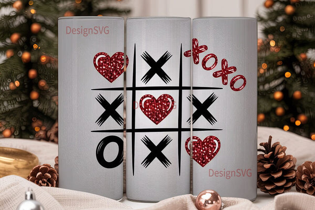 XOXO Tic-Tac-Toe 20oz Tumbler Wrap Sublimation DesignSVG 