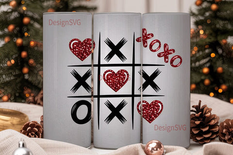 XOXO Tic-Tac-Toe 20oz Tumbler Wrap Sublimation DesignSVG 