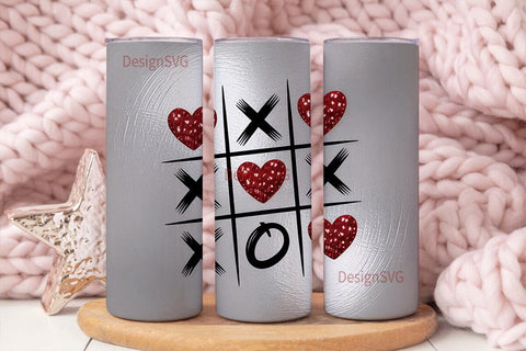 XOXO Tic-Tac-Toe 20oz Tumbler Wrap Sublimation DesignSVG 