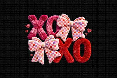 XOXO Valentine Bow PNG Cute Love Design SVG BillahCrafts 