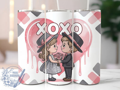 XOXO Valentine Love Tumbler, XOXO Love, Romantic Theme, Sweet Hearts, Holiday Design, 20Oz Tumbler, Sublimation Wrap Sublimation ToriDesigns 