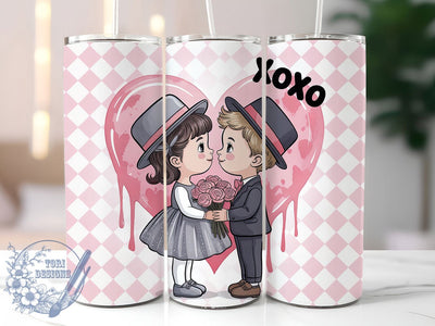 XOXO Valentine Love Tumbler, XOXO Love, Romantic Theme, Sweet Hearts, Holiday Design, 20Oz Tumbler, Sublimation Wrap Sublimation ToriDesigns 