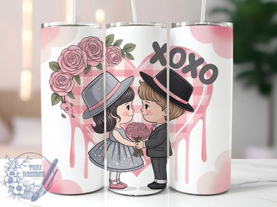 XOXO Valentine Love Tumbler, XOXO Love, Romantic Theme, Sweet Hearts, Holiday Design, 20Oz Tumbler, Sublimation Wrap Sublimation ToriDesigns 