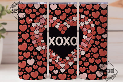 XOXO Valentine's Confetti Heart Tumbler Sublimation sassyprint 