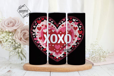 XOXO Valentine's Confetti Heart Tumbler Sublimation sassyprint 