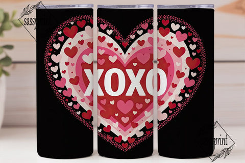 XOXO Valentine's Confetti Heart Tumbler Sublimation sassyprint 