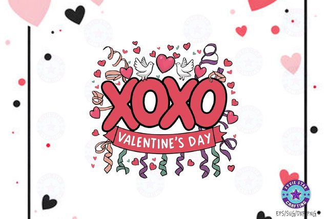 XOXO Valentines day PNG Design, Valentine Vibes, XOXO Sublimation SVG FiveStarCrafting 