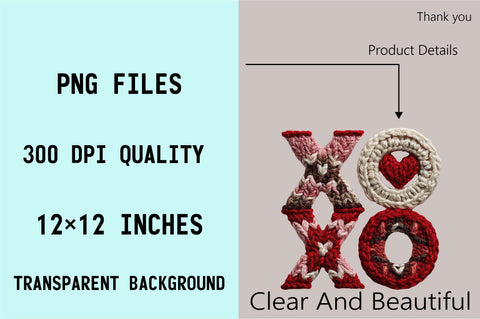 Xoxo Valentines Day Yarn Trendy PNG Sublimation SVGArt 